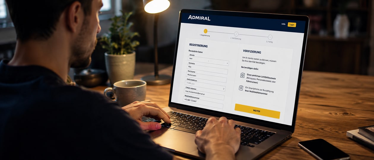 Registrierung und Verifizierung bei ADMIRAL.at
