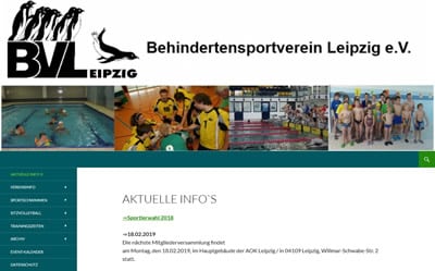 Behindertensportverein Leipzig e.V. Webseite