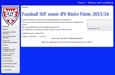 SV Friedrichsort Webseite