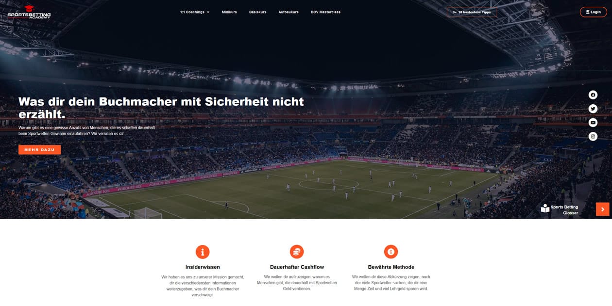 Profitable Sportwetten mit Systemen & Kurse der Sports Betting Academy