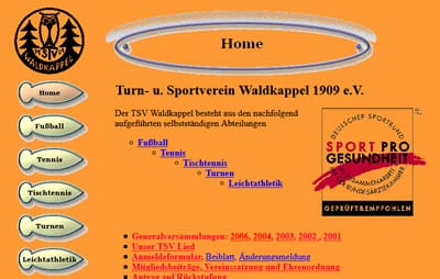 TSV Waldkappel Webseite