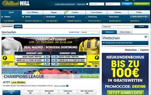 William Hill Sportwetten Webseite